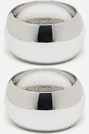 Reclaimed Pack de 2 pulseras plateadas extragrandes sin cierres de