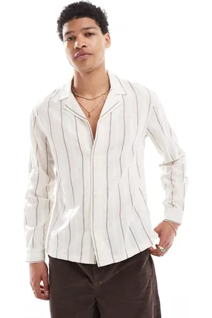 Native Youth Camisa color a rayas de manga larga y corte cuadrado de -Neutro