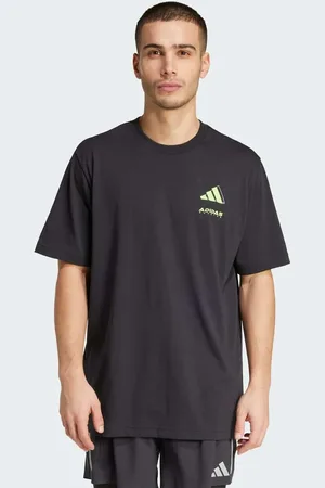 adidas Camiseta negra con estampado gráfico de corredor Gradual Runner de