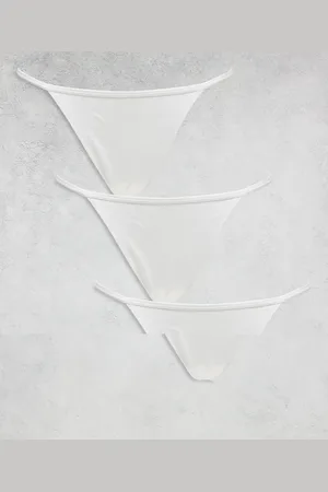 Weekday Pack de 3 tangas blancos de canalé de