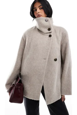 MANGO Abrigo estilo capa con cuello alzado de