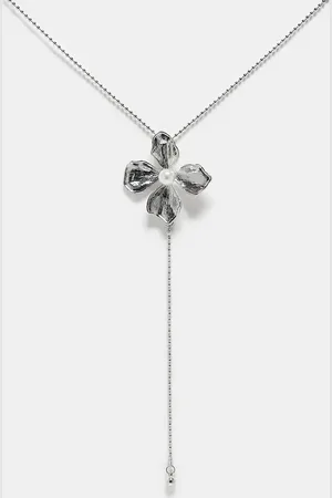 Reclaimed Collar unisex con colgante de flor de