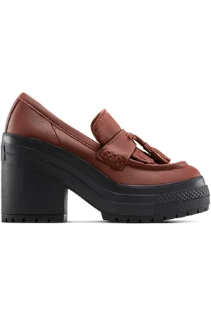 Converse Mocasines color tostado oscuro y negros con plataforma Chuck 70 de Luxe Heel de -Marrón