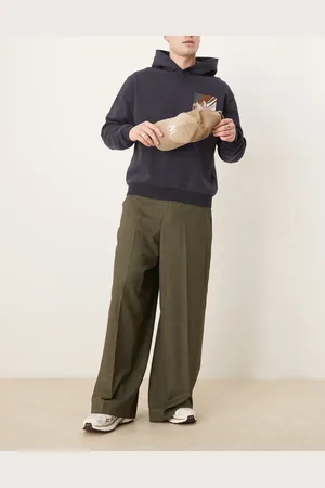 ASOS Pantalones de vestir oscuro flameado de pernera muy ancha de