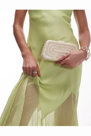 MANGO Clutch beis claro nacarado de -Neutro