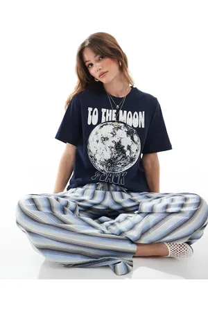 ONLY Camiseta de corte boyfriend con estampado gráfico de luna de