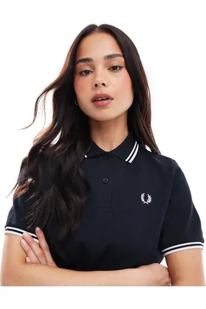Fred Perry Polo y blanco con ribetes dobles de