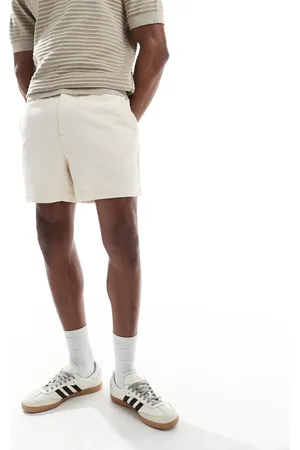 ASOS Pantalones muy cortos color de corte ancho de tejido texturizado de -Neutro