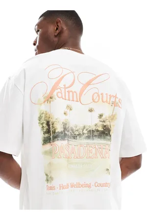 Only & Sons Camiseta blanca extragrande con estampado "Courts" en la espalda de -Blanco
