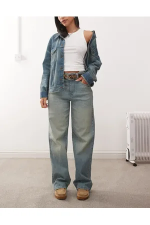 Noisy May Vaqueros azul tintado holgados de talle alto Josie de