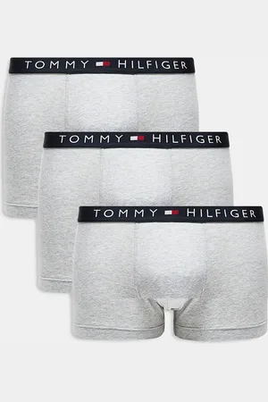 Tommy Hilfiger Pack de 3 calzoncillos grises con cinturillas azul marino Original de
