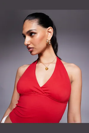 Princess Polly Top ceñido con cuello halter de