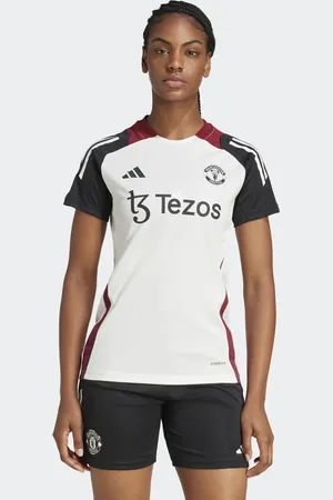 adidas Camiseta de entrenamiento blanco hueso y negra con diseño del Manchester United Tiro 24 de