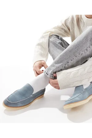 Schuh Mocasines azules de ante Riggs de