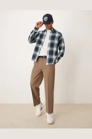GANT Camisa verde a cuadros de corte estándar de franela de