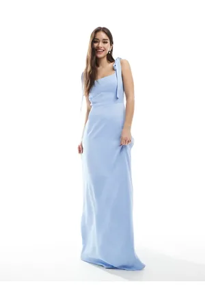 Maids to Measure Vestido de dama de honor largo con tirantes anudados de