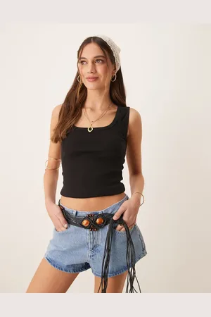 Free People Camiseta negra de tirantes Humingbird de