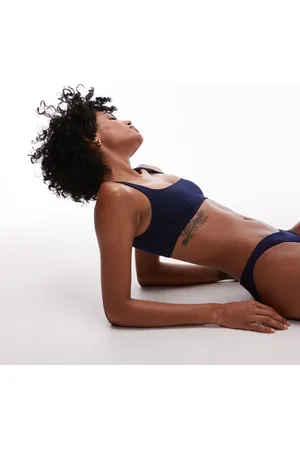 ARKET Top de bikini con cuello cuadrado Mix & Match de -Azul marino