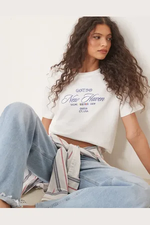 GANT Camiseta blanca con logo bordado "1949" de -Blanco