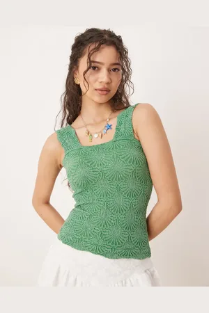 Free People Top verde de tirantes Love Letter de