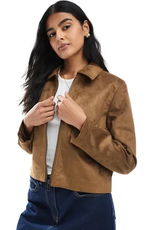 ONLY Chaqueta marrón claro de antelina de