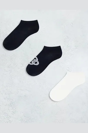 GANT Pack de 3 pares de calcetines de color azul marino y blanco para zapatillas de deporte con logo de monograma de