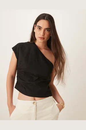 MANGO Top asimétrico con cintura entallada de