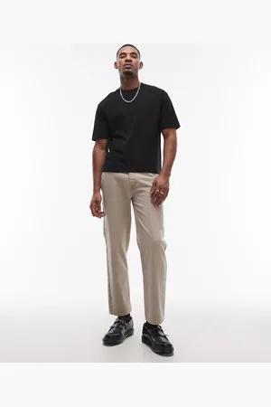 Topman Camiseta negra de corte cuadrado de