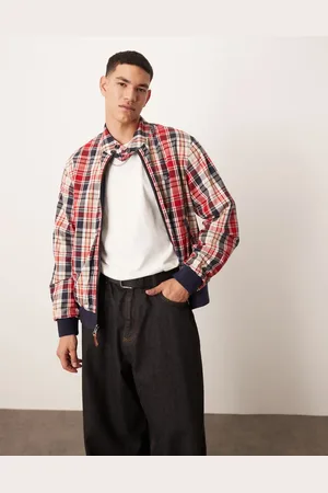 GANT Chaqueta Harrington a cuadros y lisa reversible de