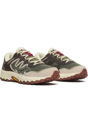 Saucony Zapatillas de deporte marrones y verde Grid Peak de