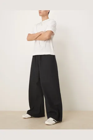 ASOS Pantalones negros muy holgados de mezcla de lino de