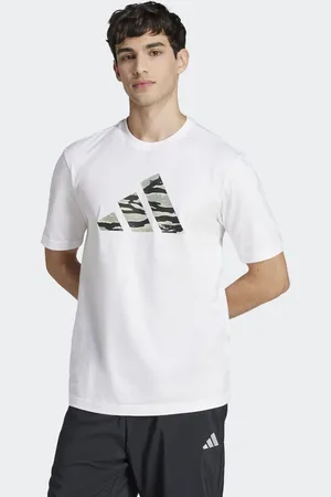 adidas Camiseta blanca con estampado gráfico del logo de camuflaje Codes de
