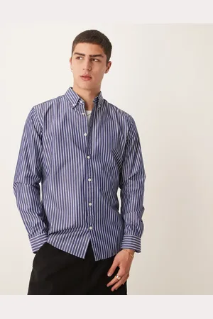 MANGO Camisa a rayas de corte estándar de algodón de