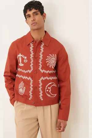 ASOS Chaqueta Harrington color con bordados de -Marrón
