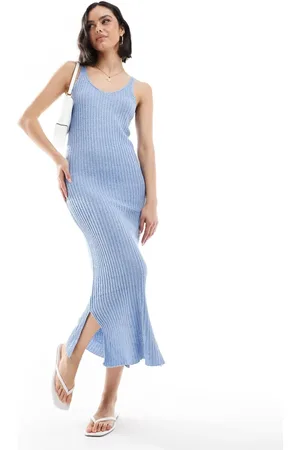 ONLY Vestido semilargo azul claro de punto de
