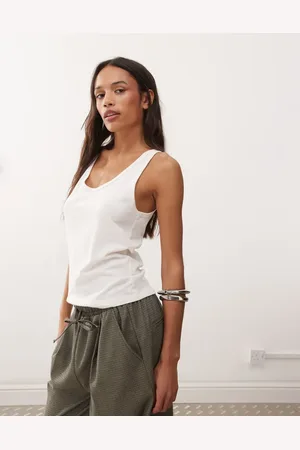 Weekday Camiseta blanca de tirantes de