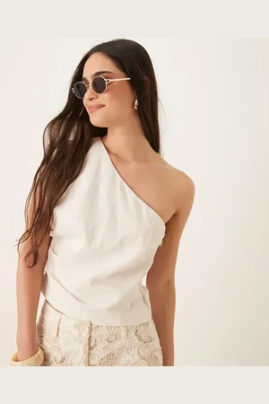 MANGO Top asimétrico con cintura entallada de