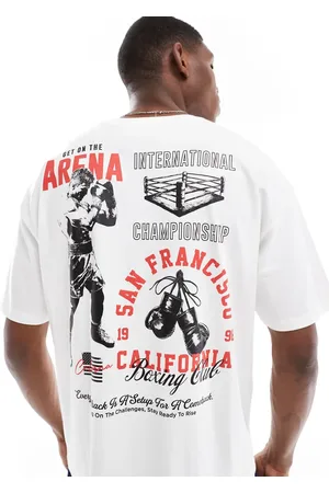 ASOS Camiseta blanca extragrande con estampado gráfico deportivo de