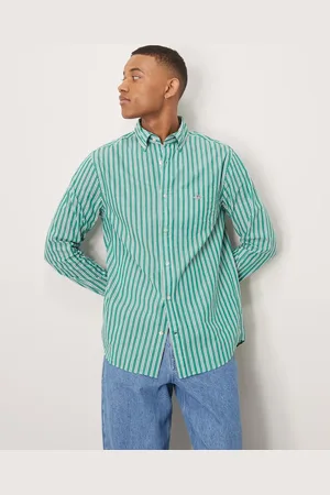 GANT Camisa a rayas clásica con logo de escudo de popelina de