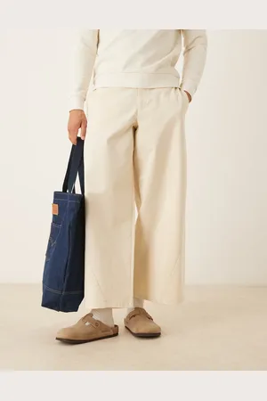 ASOS Pantalones color de corte herradura de sarga de -Verde