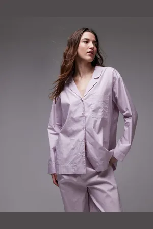 MANGO Camisa de pijama de algodón de (parte de un conjunto)