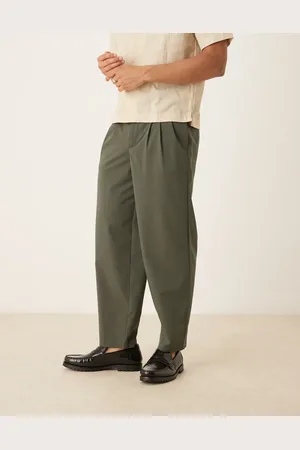 ASOS Pantalones verdes de corte tapered extragrande de