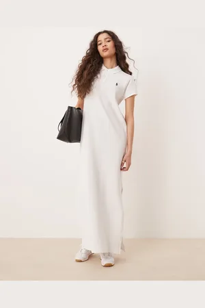 Ralph Lauren Vestido largo estilo polo con abertura lateral de