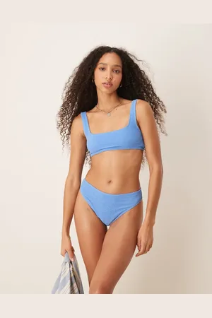 & OTHER STORIES Braguitas de bikini azules de pernera alta de tejido efecto rugoso Mix & Match de