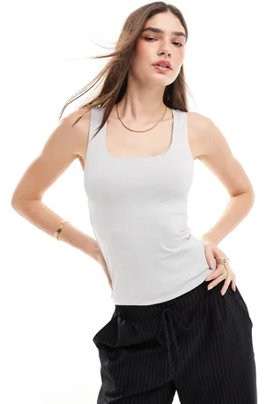 ONLY Top reversible sin mangas ni costuras con escote cuadrado de