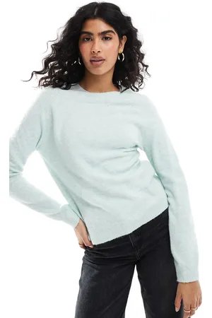 ONLY Jersey verde menta claro con cuello redondo de