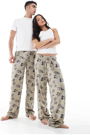 ASOS Pantalones de estar por casa color piedra con estampado de "Mickey & Friends" de Disney de -Neutro