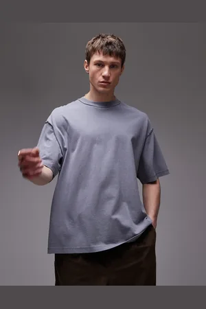 Topman Camiseta lavado ultragrande con detalle de costuras sin rematar de
