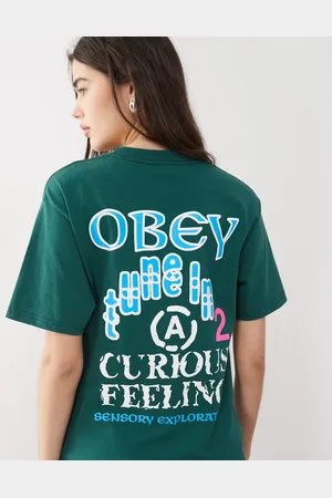 Obey Camiseta con logo gráfico y estampado trasero Sensory de