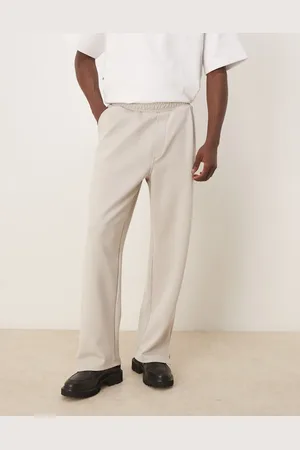 ASOS Joggers de vestir de pernera ancha de tejido efecto neopreno de (parte de un conjunto)-Neutro